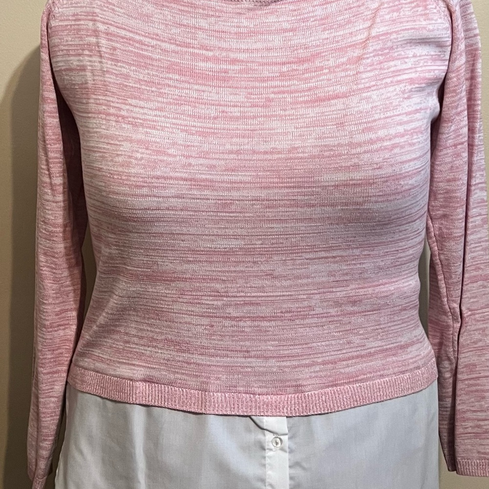 Ashley Stewart Pink and White Women's Blouse